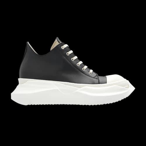 Rick Owens DRKSHDW Strobe Leather Abstract Low 'Black Milk'