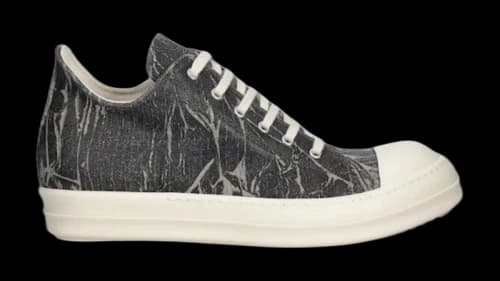 Rick Owens DRKSHDW Lido Low Sneaks Black Cracked Pearl