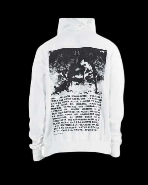Rick Owens DRKSHDW Gimp Zip Hoodie Chalk White/Black