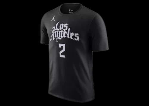 Jordan NBA Los Angeles Clippers Kawhi Leonard Statement T-shirt Black/White