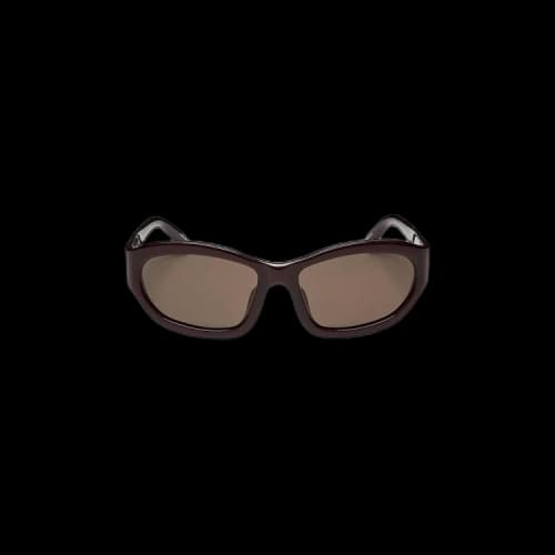 Dries Van Noten x Linda Farrow Rectangle Sunglasses 'Dark Brown/Silver/Brown'