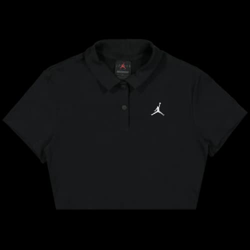 Air Jordan Cropped Ribbed Polo 'Black'