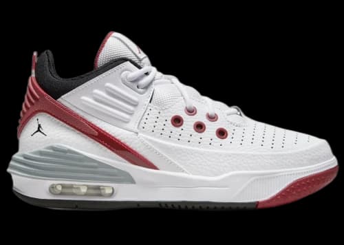 Jordan Max Aura 5 White Varsity Red Wolf Grey Black (GS)