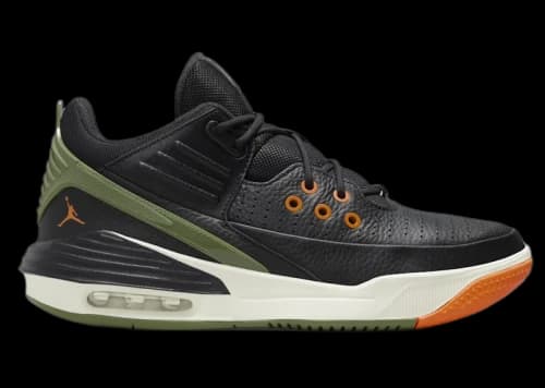 Jordan Max Aura 5 Black Bright Mandarin Sail Sky J Light Olive