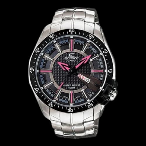 Casio Edifice Analog Watch 'Silver Black Pink'