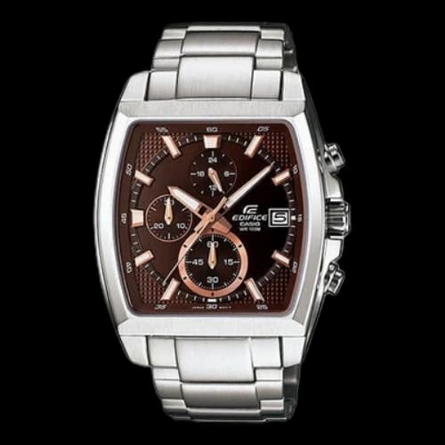 CASIO EDIFICE Mens SilverBrown Analog