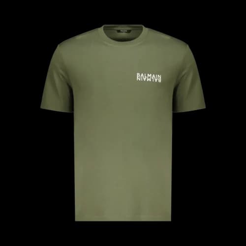 Balmain Double Logo Cotton T-Shirt 'Green'