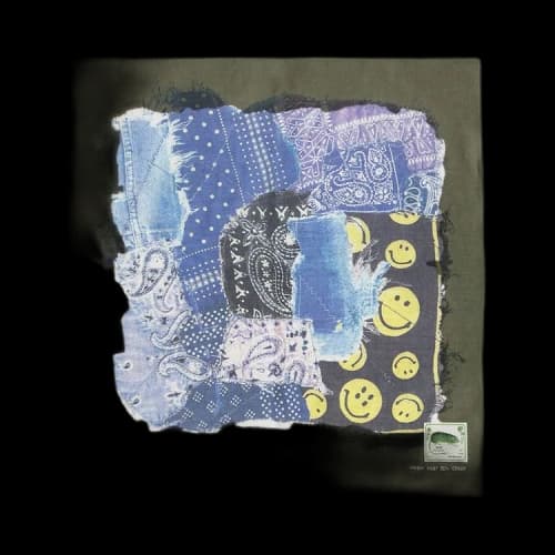 Kapital Fastcolor Selvedge Bandana (Smilie Bandana Patchwork) 'Khaki'