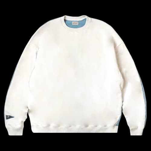 Kapital Fleece Knit 2Tones Remake Big Sweater (Bone) 'Ecru/Sax'