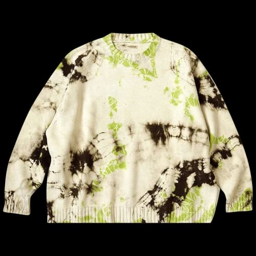 Kapital 5G Knit Crew Sweater (Ashbury Dyed) 'Green/Brown'
