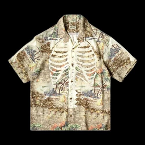 Kapital Rayon Kamekameha Bone Aloha Shirt 'Brown'