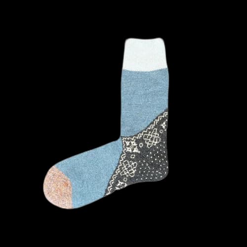 Kapital 96 Yarns Wool Heel Bandana Socks 'Navy'