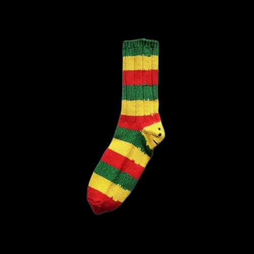 Kapital Rasta Rainbowy Happy Heel Socks 'Red'