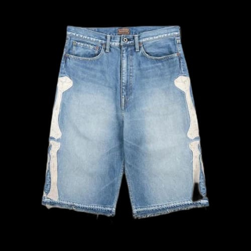 Kapital Denim 5 Pocket Shorts (Bone) 'Blue'