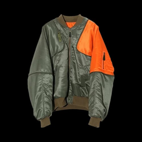 Kapital MA 1 Nylon Sham Bomber Jacket 'Khaki'