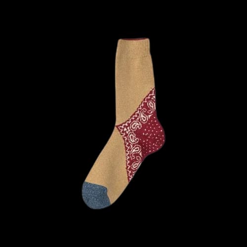 Kapital 96 Yarns Heel Paisley Bandana Socks 'Red'