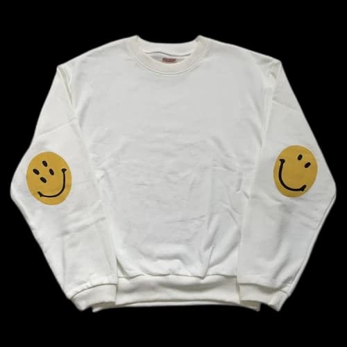 Kapital Eco Smiley Patch Crewneck 'White'