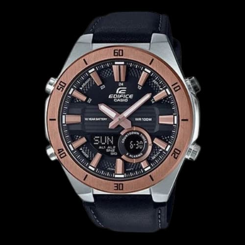 CASIO Mens PinkRedGold Analog/Digital Combo