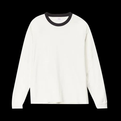 ERL Collar Long-Sleeve Tee 'Cream/Black'