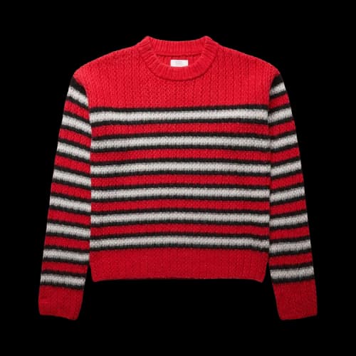 ERL Knit Striped Crewneck Sweater 'Red'