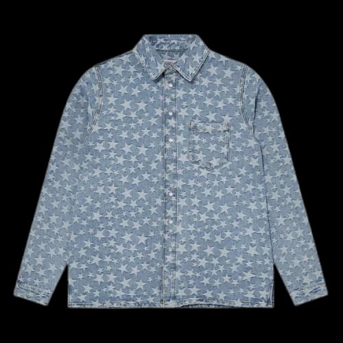 ERL Denim Jacquard Overshirt 'Light Blue'