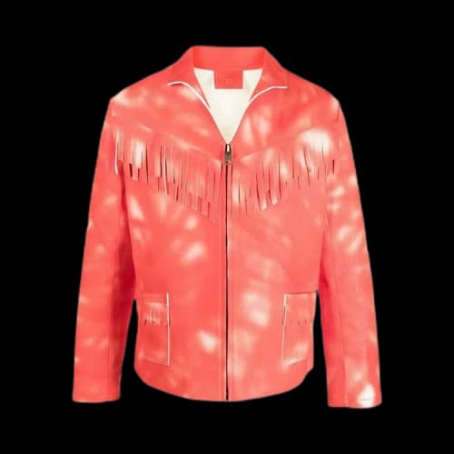 ERL Dyed Suede Leather Jacket 'Red'
