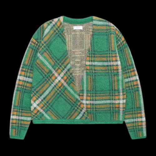 ERL Jacquard Plaid Cardigan 'Green'