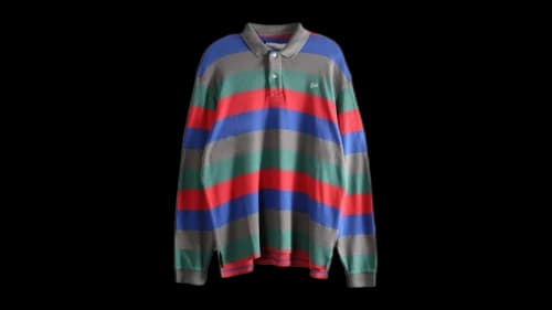 ERL Striped Long Sleeve Polo Multicolor