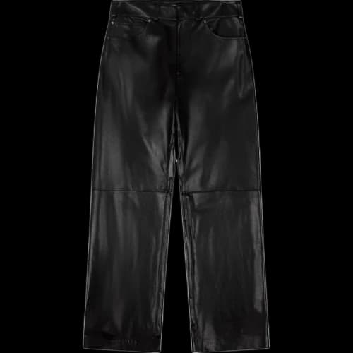 Entire Studios Straight Leg Pants 'Black Leather'