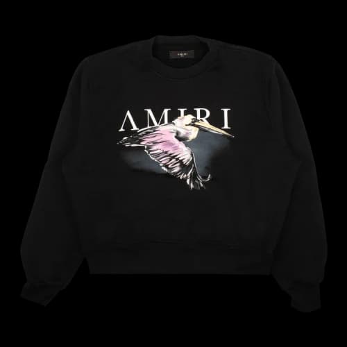 Amiri Pelican Watercolor Crewneck Sweatshirt 'Black'