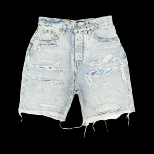 Amiri Tie Dye Thrasher Jean Shorts 'Blue'