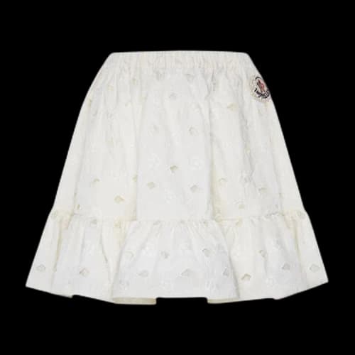 Moncler Genius x Simone Rocha Embroidered Taffeta Skirt 'Ivory White'