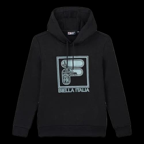 FILA Print Monogrammed Sports Hooded Jumper For Men Black
