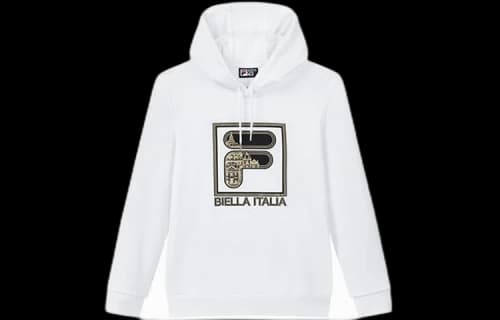 FILA Print Monogrammed Sports Hooded Jumper For Men White