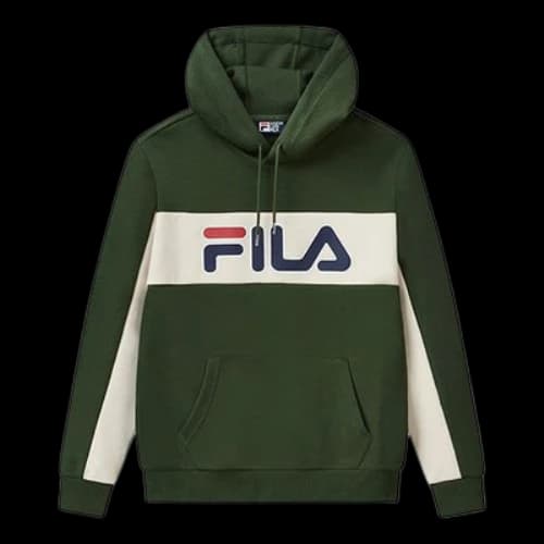 FILA Alphabet Printing Contrasting Colors Sports Dark Olive Green