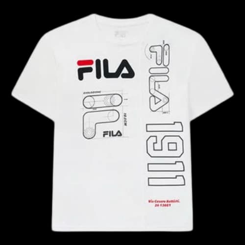 FILA Loose logo Alphabet Numeric Short Sleeve White