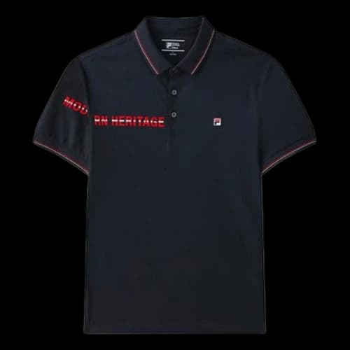 FILA Casual Cotton Alphabet Printing Short Sleeve polo Blue