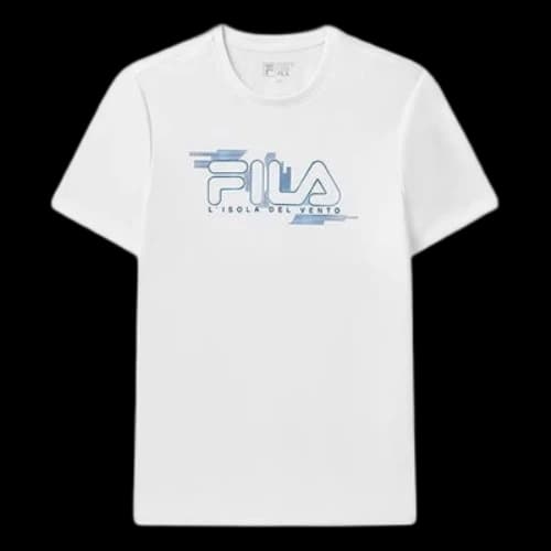 FILA Embroidered Logo Loose Knit Short Sleeve White