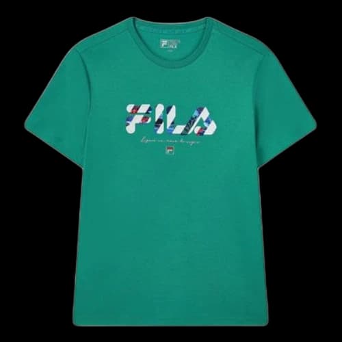 FILA Logo Letter Printing Sports Male Green