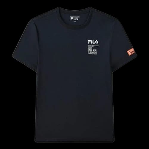 FILA Alphabet Printing Round Neck Short Sleeve Blue