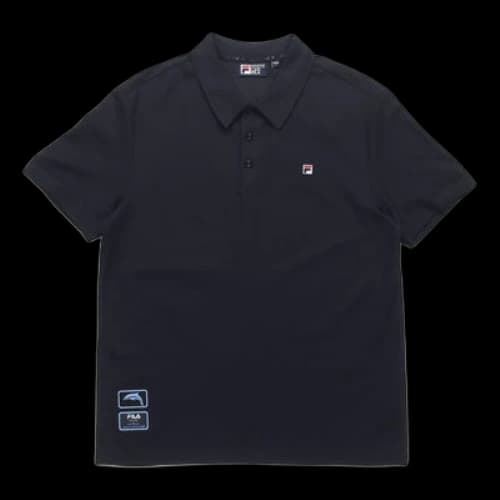 FILA Logo Pattern Causual Sports Ventilate Polo Male Blue