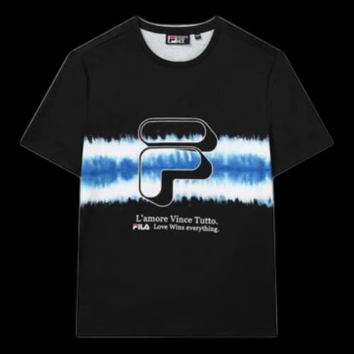 FILA Sport Casual Round Neck PrintShort Sleeves T Shirt Men's Black