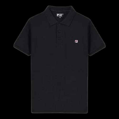 FILA Logo Sports Knit Black Polo Shirt