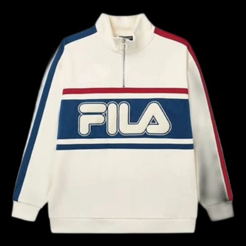 FILA Logo Stylish Casual Pullover Sweatshirt 'White Multi-Color'