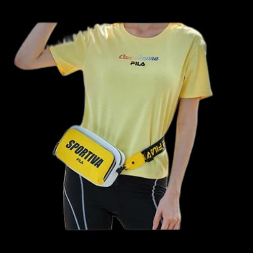 FILA Colorful Alphabet Printing Short Sleeve Light Yellow (Women's)