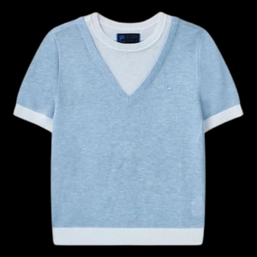 FILA Fake Two Short Sleeve Sweater Grey (Women's)