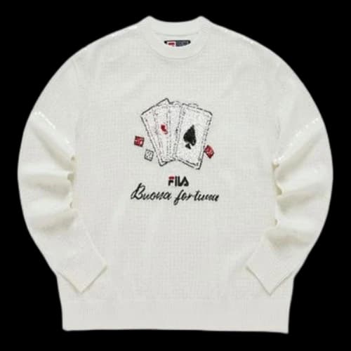 FILA Sport Graphic Sweater 'White Black' (Women's)