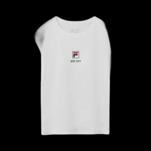 FILA SPORTIVA White Blue Splicing Short Sleeve Unisex White
