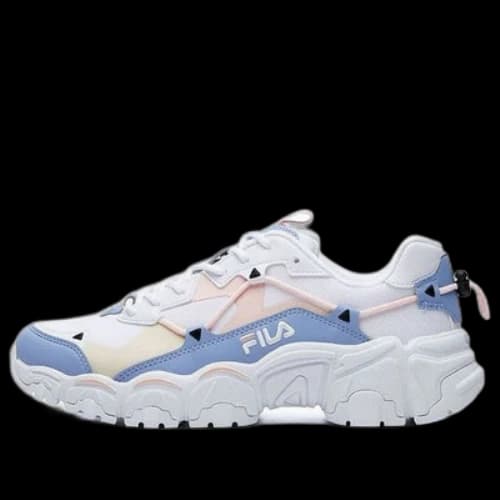 FILA Fluid Low Tops Sports Shoe White Blue Pink (Women's)