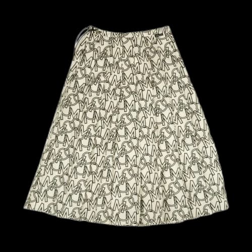 Moncler Logo Print Pleated Skirt 'White/Black'